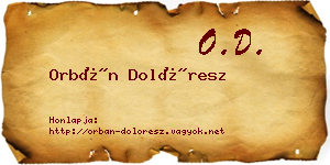 Orbán Dolóresz névjegykártya